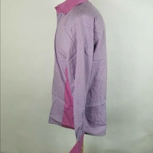 Bertigo 4 Medium Pink Houndstooth French Cuff Cotton Shirt Made in Turkey. - Picture 4 of 7